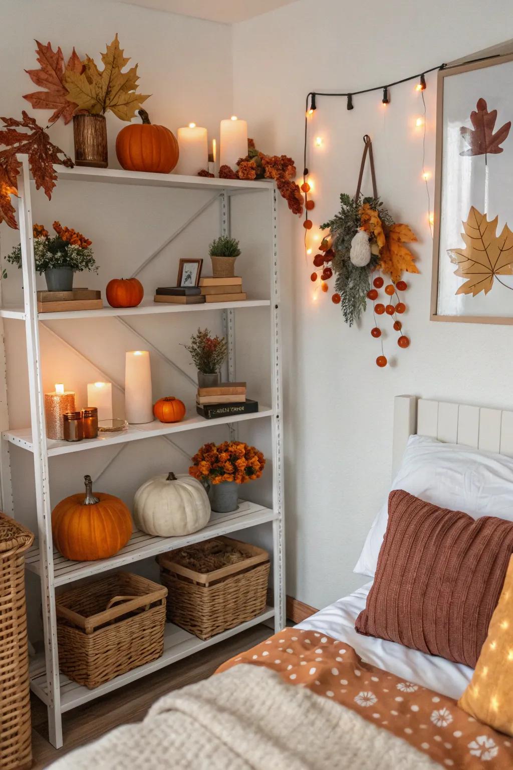 Rotate decor seasonally on shelves for a revitalizing and updated design.