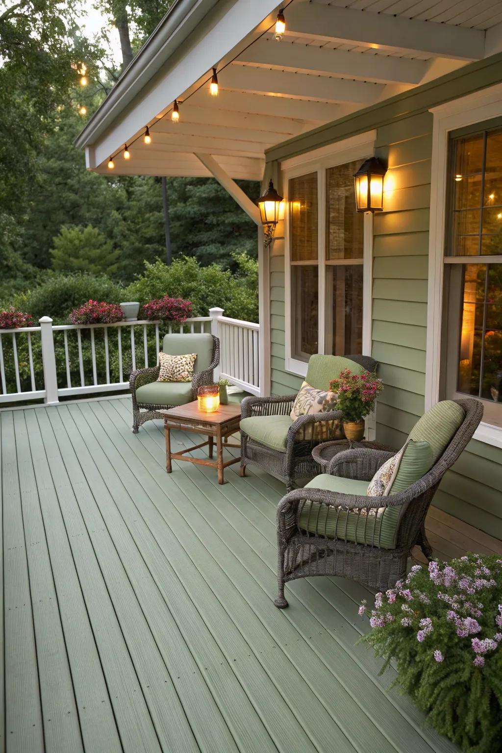Meadow tone decks create a calming and earthy outdoor retreat.