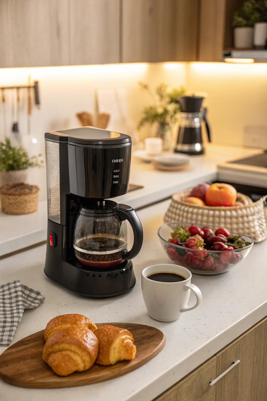 An intelligent coffee maker adds convenience and luxury to everyday morning routines.