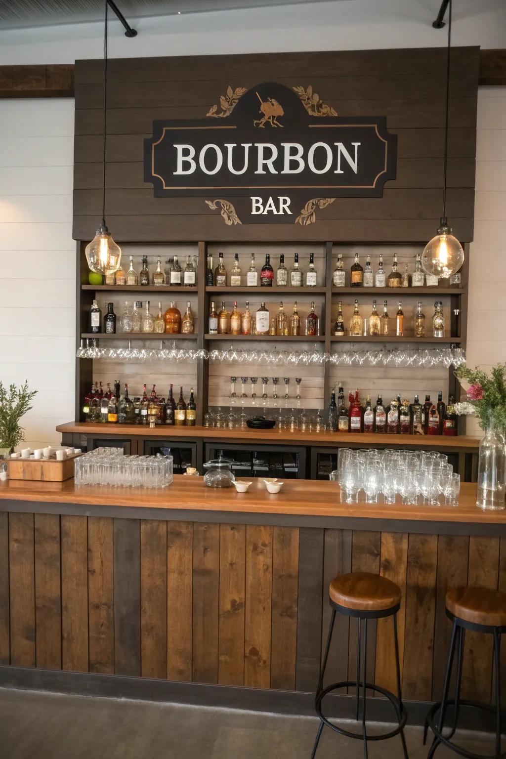 A bespoke bourbon bar showcases your unique style.