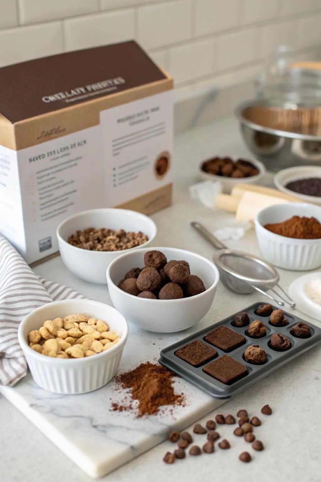 Chocolate truffle sets for a sweet and creative indulgence.
