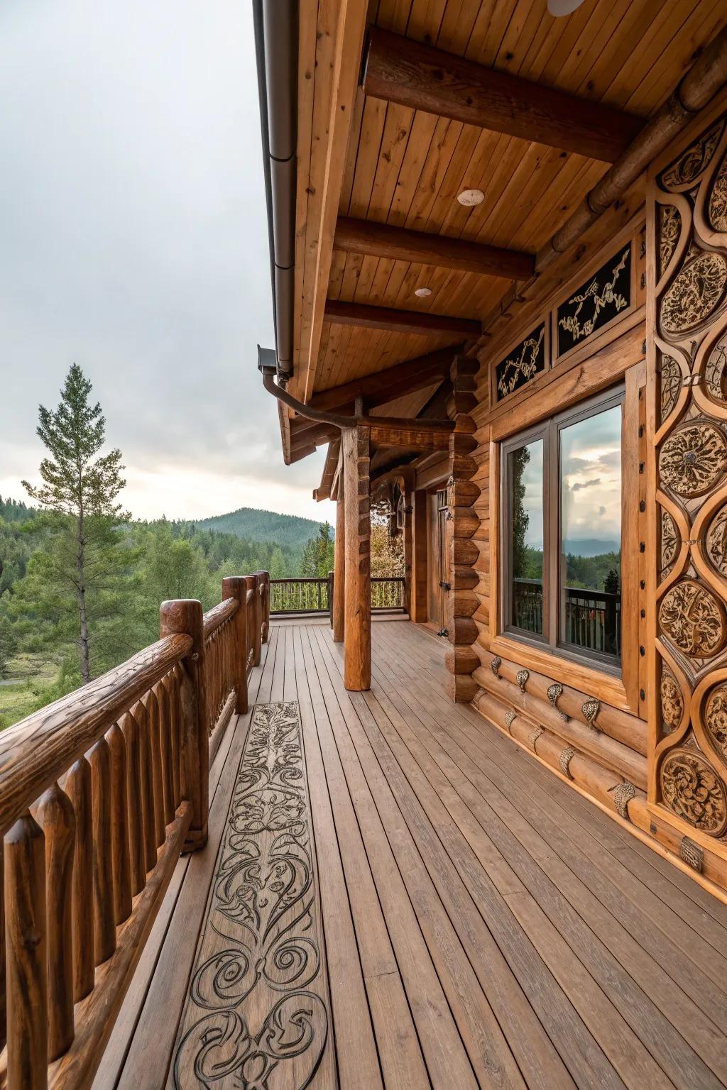Creative veranda patterns adding a unique touch.