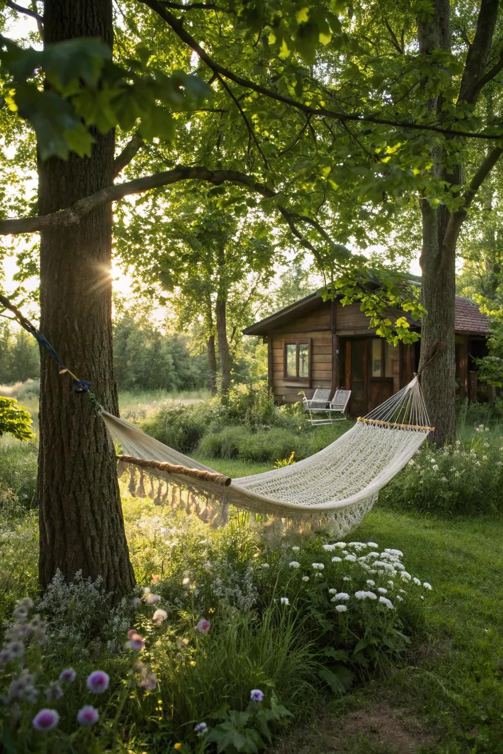 A swing provides a perfect spot for relaxation in your garden.