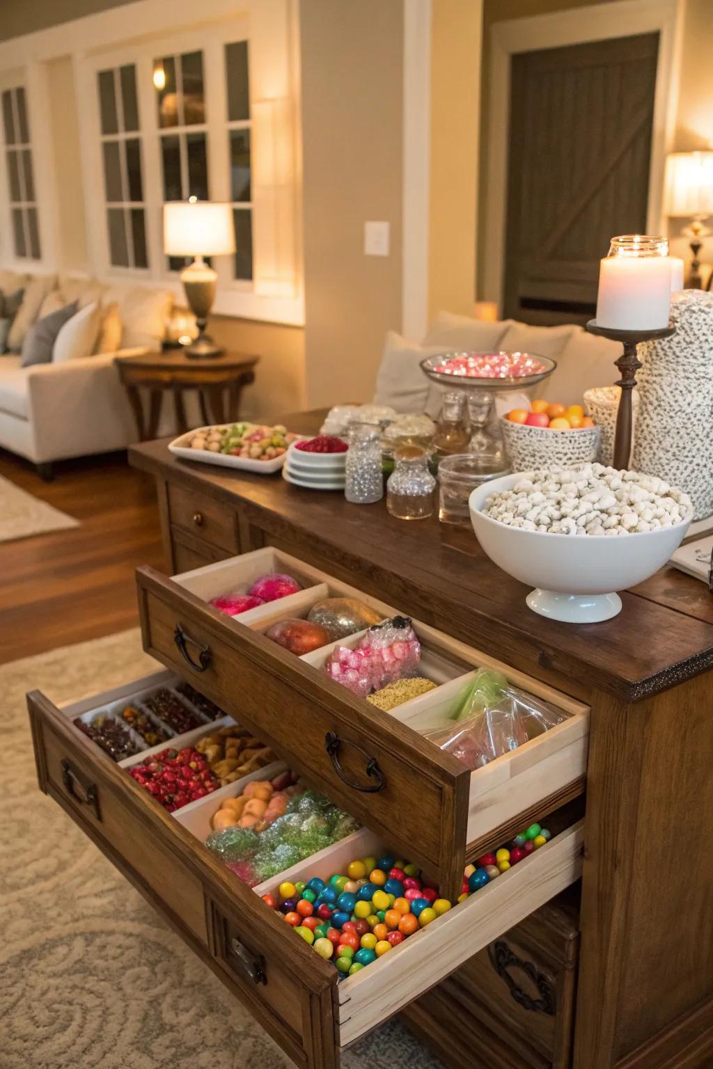 Hidden sweet compartments adding an element of surprise