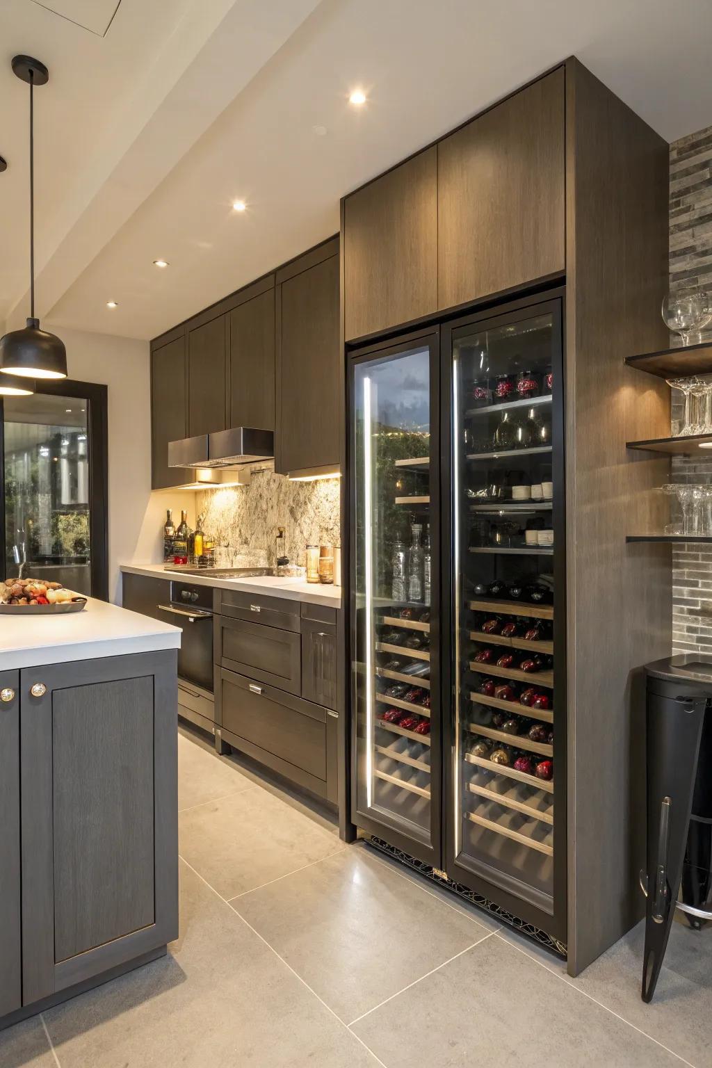 A dedicated wine storage area adding a touch of luxury.