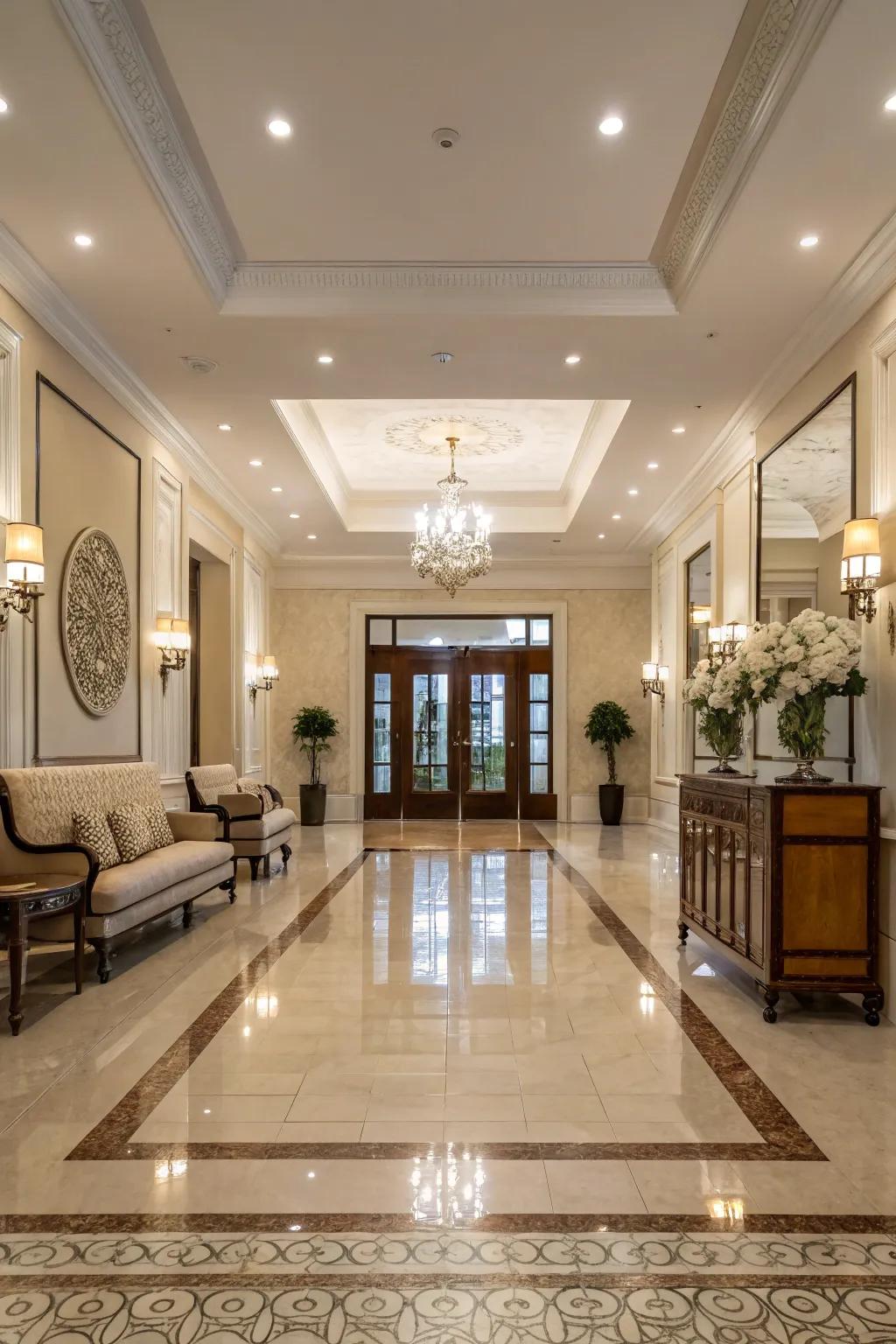 A symmetrical layout providing balance and harmony to the lobby.