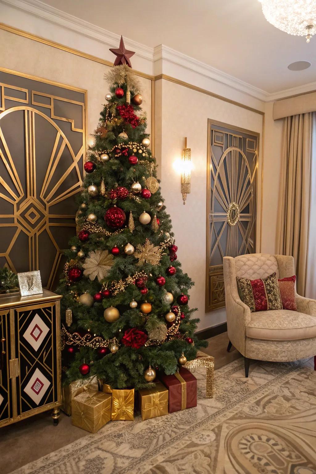 Art Deco glam conveys the roaring twenties to your festive décor.