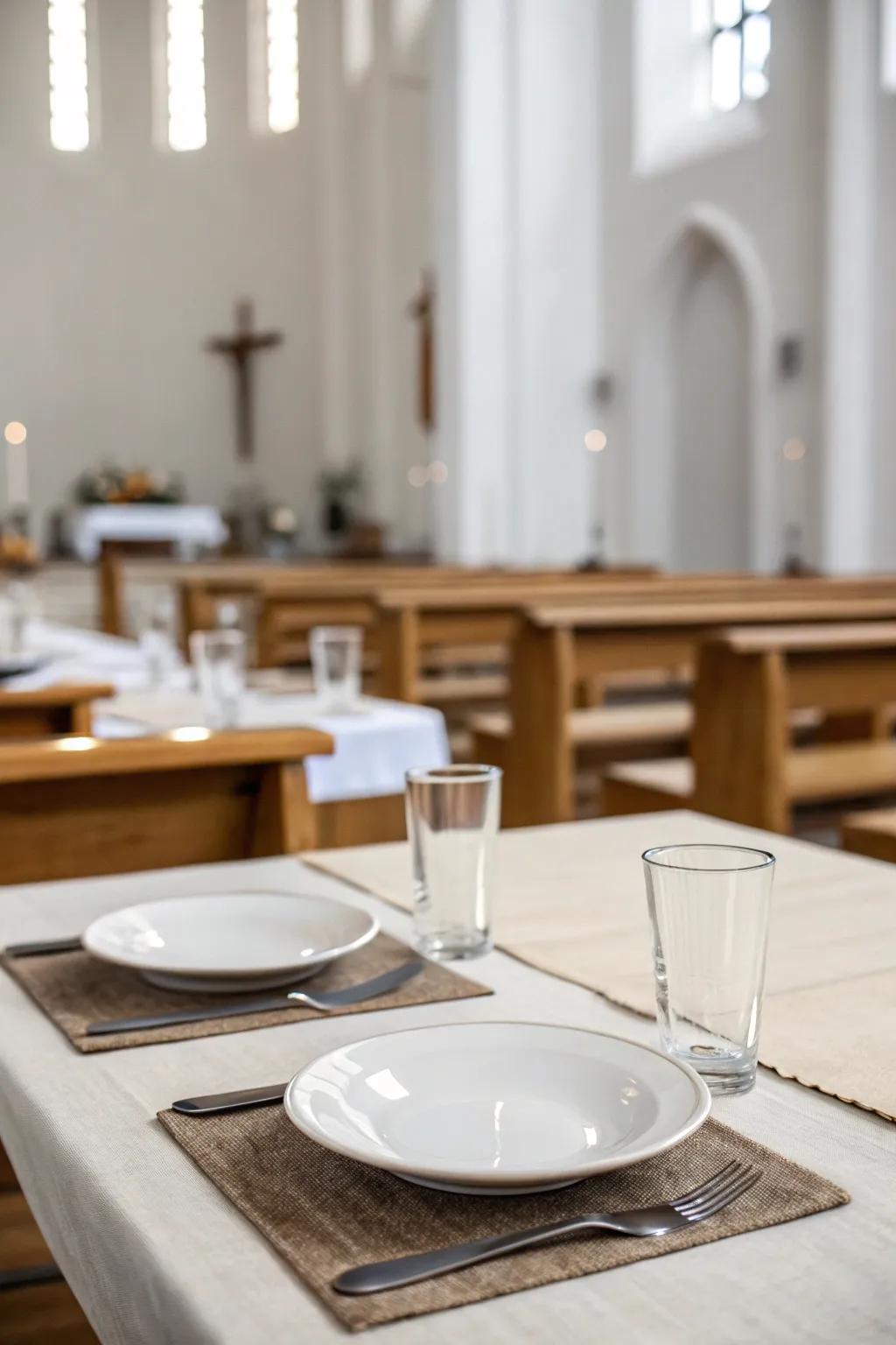 A minimalist approach creates a serene and elegant atmosphere.