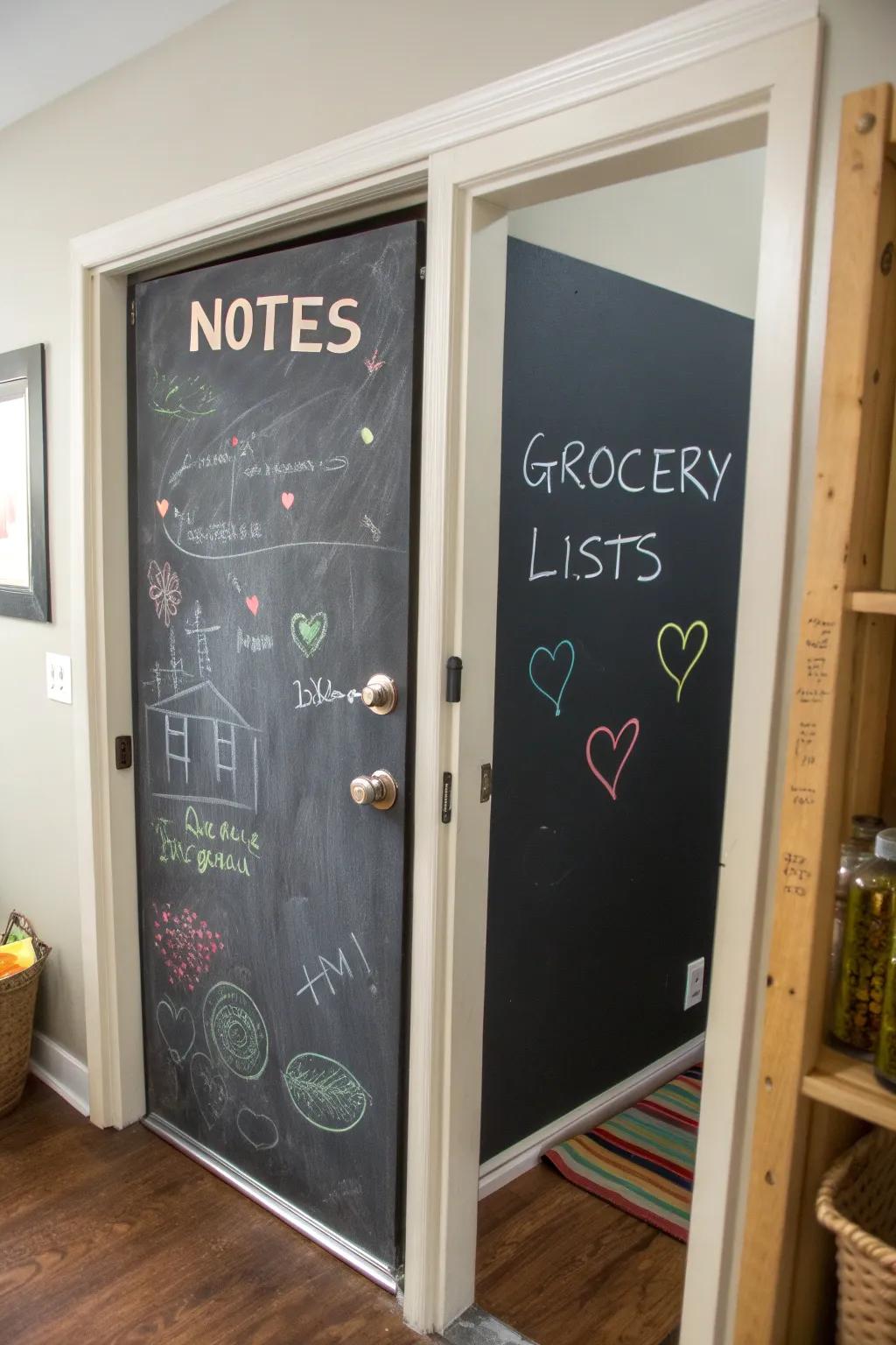 Chalkboard paint adds style and usability.