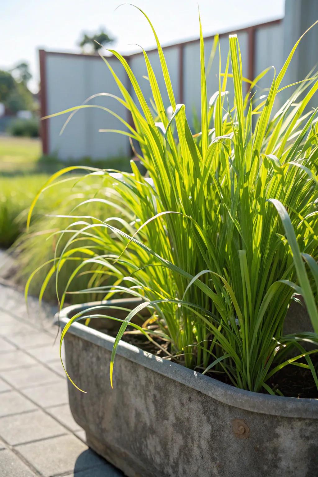 Lemon Grass providing both beauty and functionality.