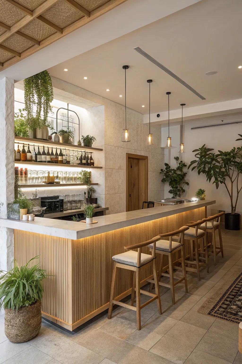 A Zen-inspired bar provides a peaceful escape.