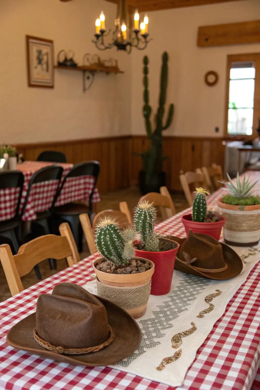 Infuse natural beauty with cacti decorations.