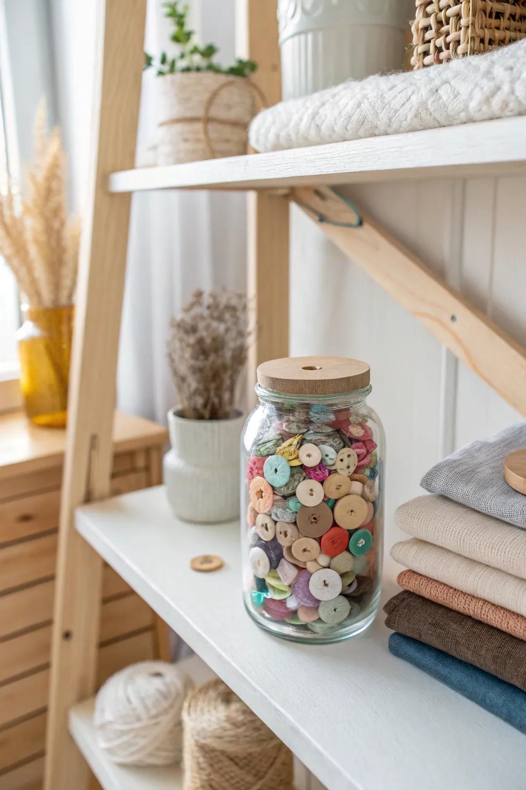 Transform your craft space with eco-friendly elegance&mdash;upcycled jars bring both beauty and sustainability.