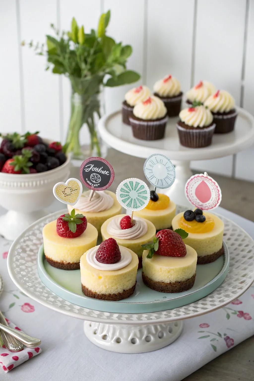 Small cheesecakes that are both cute and delicious.