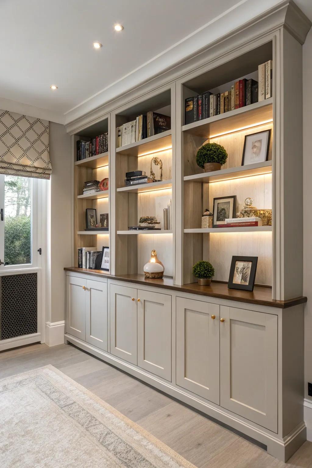 Open shelves.