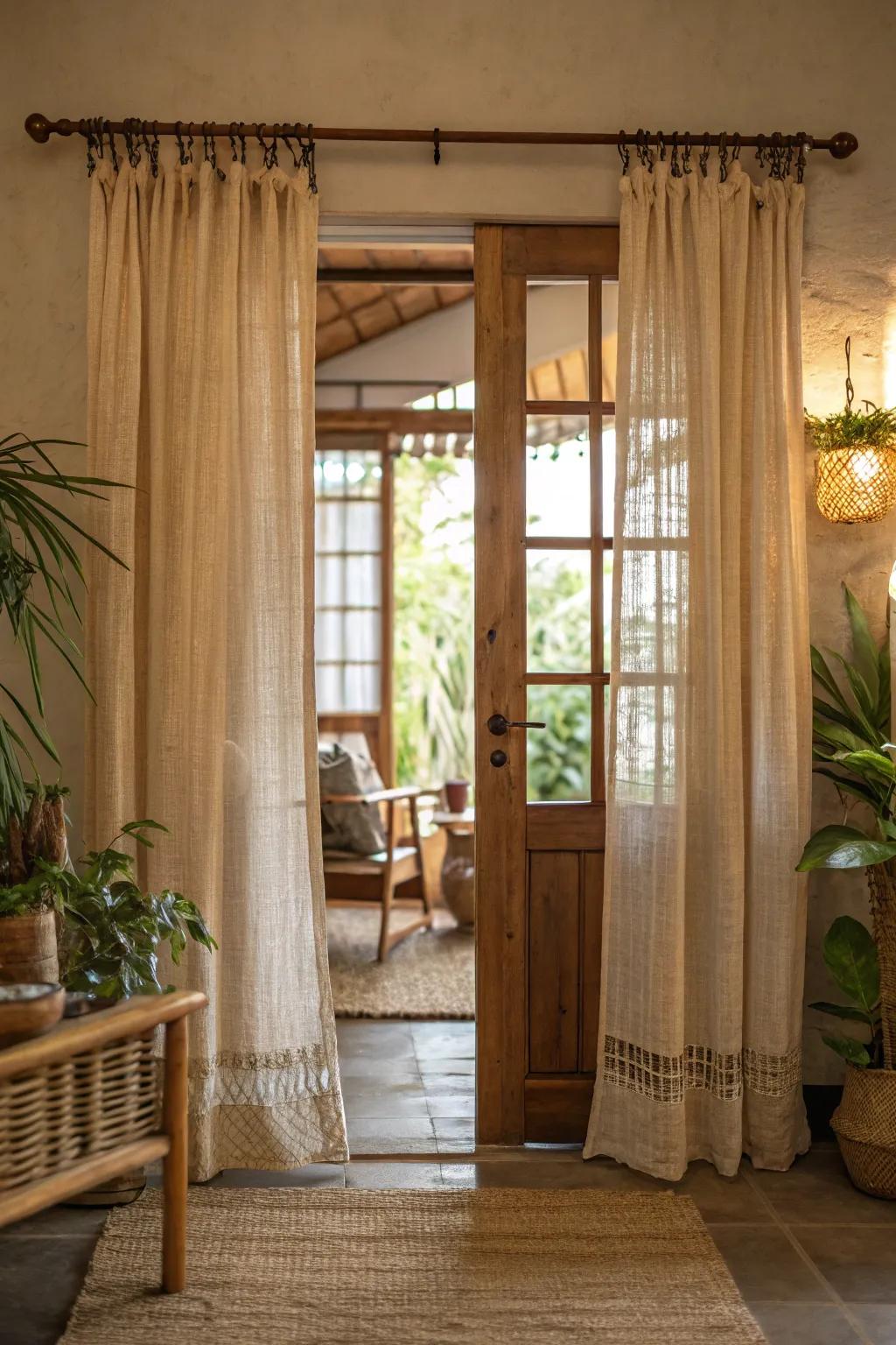 Opt for sustainable d&eacute;cor with eco-conscious drape selections.