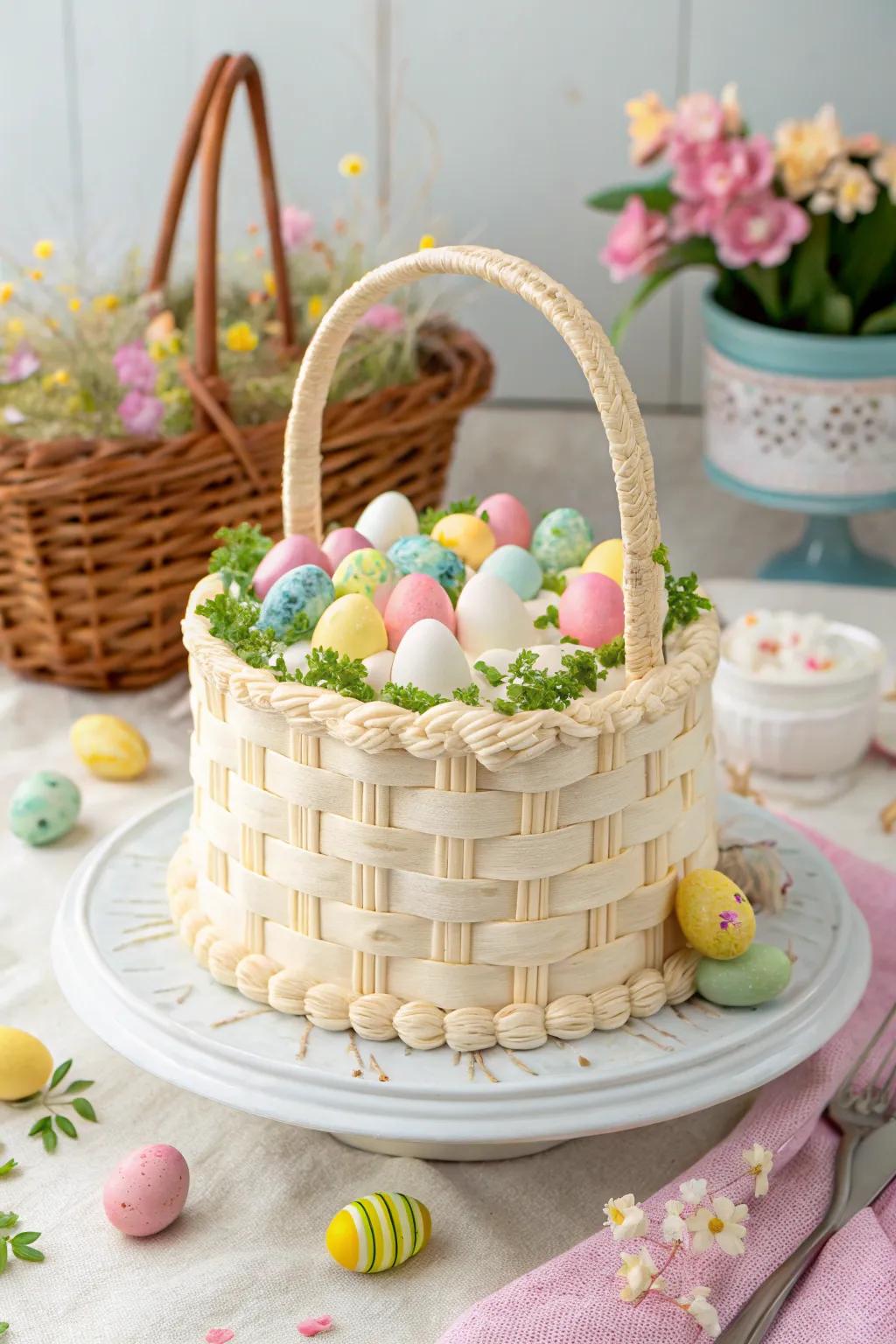 An Easter basket cake that's both imaginative and celebratory.