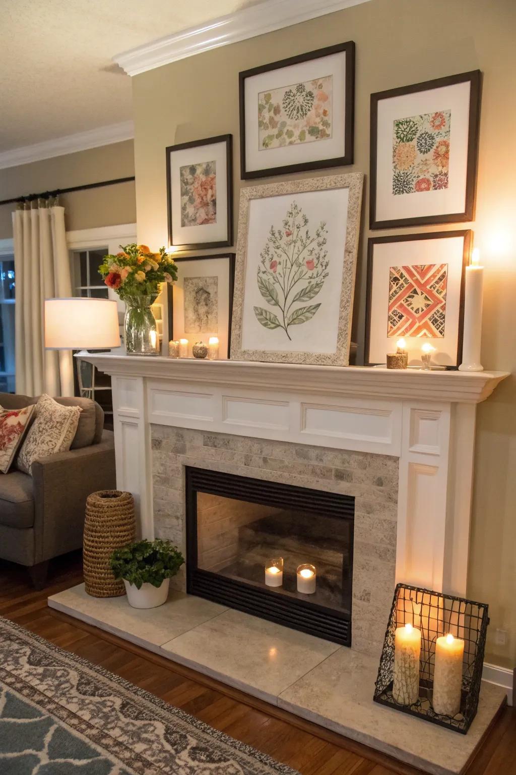 Framed art infuses a personal and chic element.