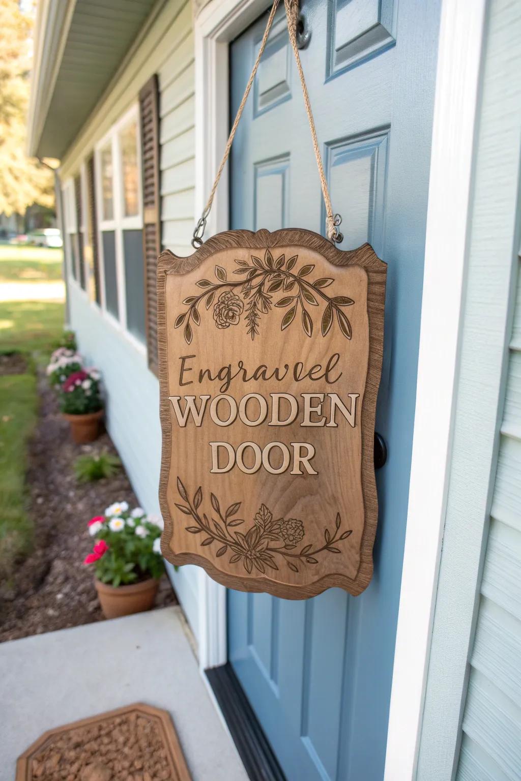 An engraved door board gives a warm welcome and personal touch to your home.