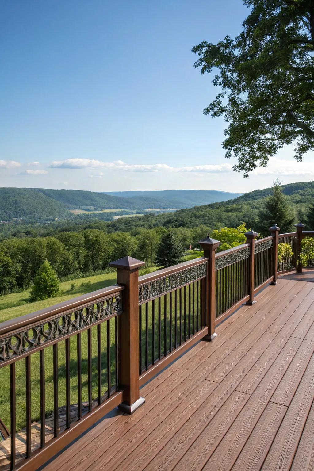 Finishing touch: Ornamental top rail on deck.