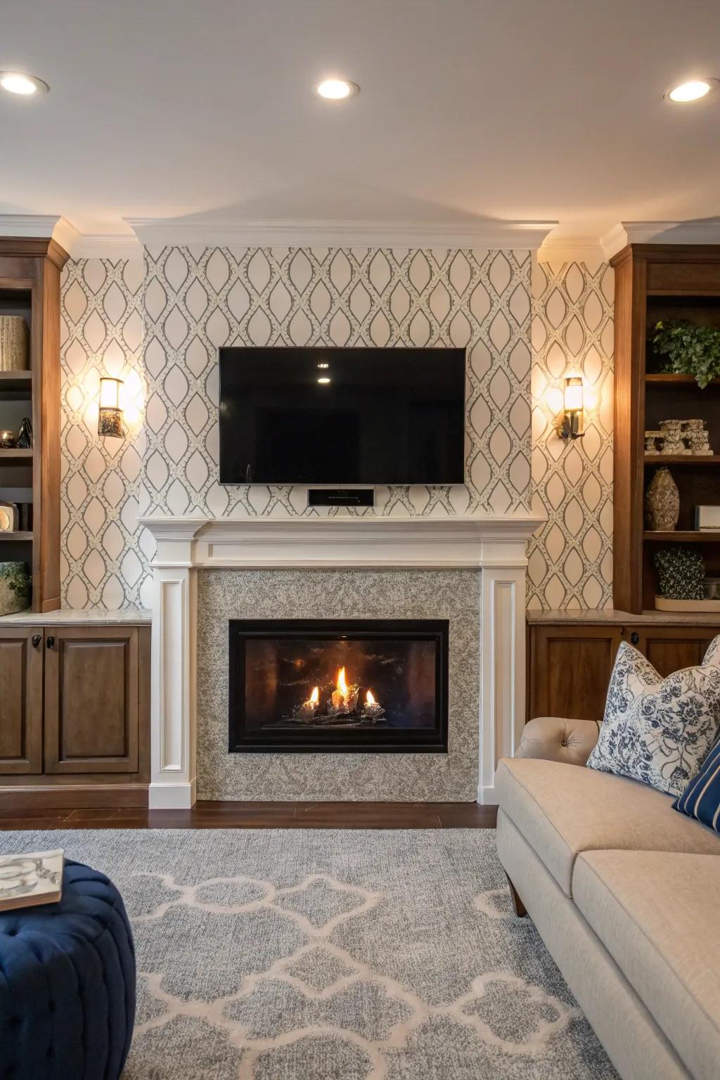 Make a statement with textured wallcovering that adds depth and individuality. #WallpaperWonder #BoldDesign 🌟