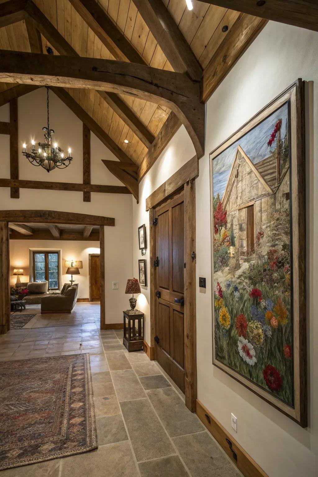 Art creates a dramatic focal point.
