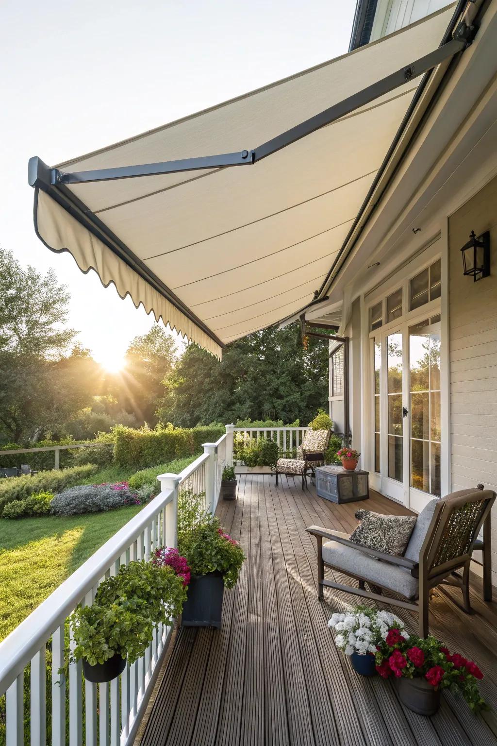Telescopic awnings adapt to your shading needs.