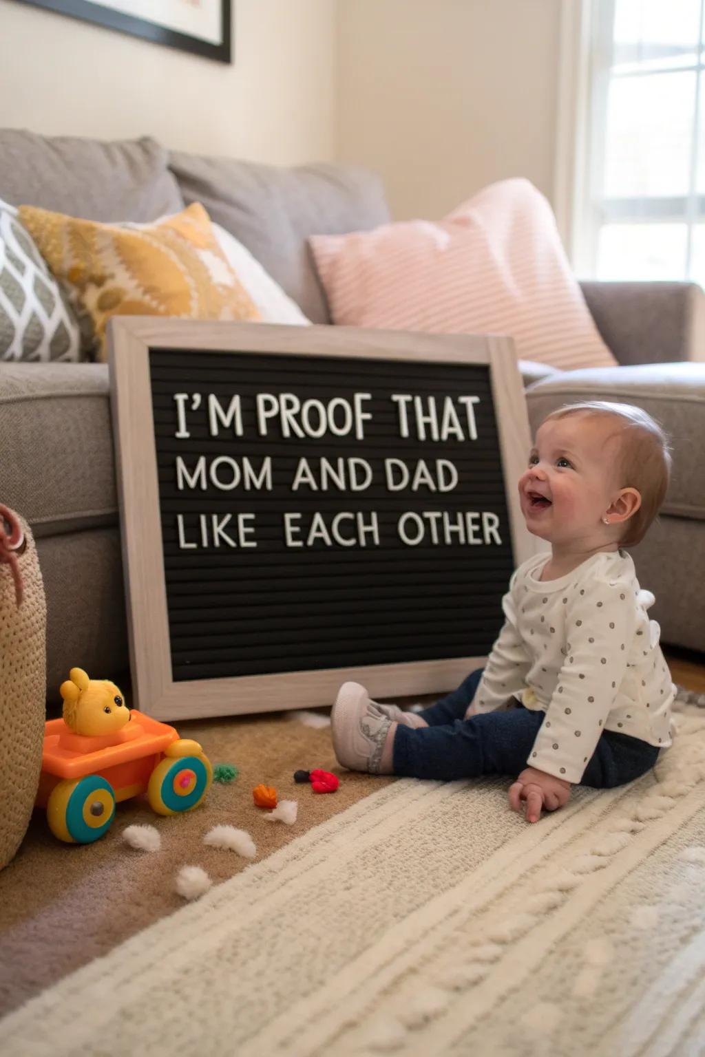 A nod to the love that brought baby into the world.
