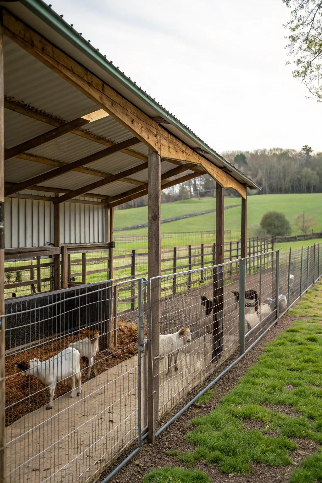 Safe fencing ensures a safe environment for the goats.