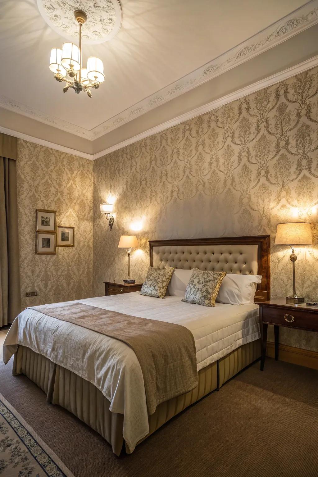 Sculpted walls append dimension and sophistication.
