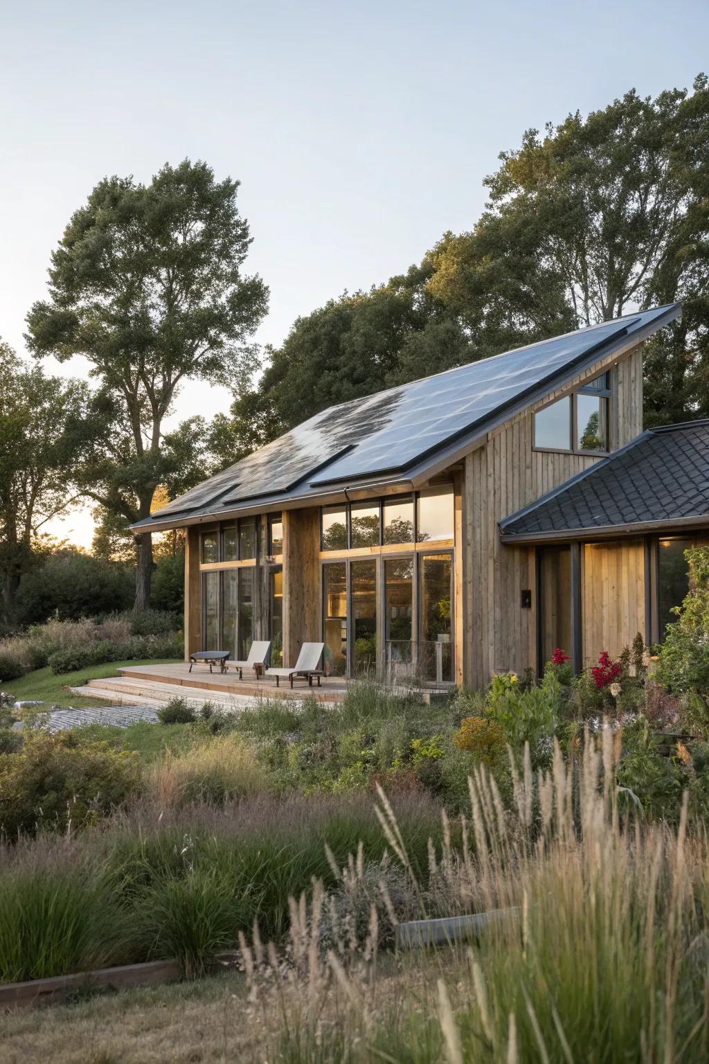 A sustainable guest house designed with sustainability in mind.