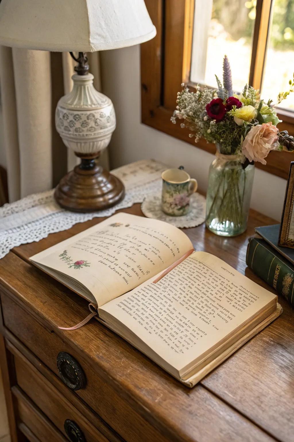 An heirloom book carries stories and personal connections across generations.
