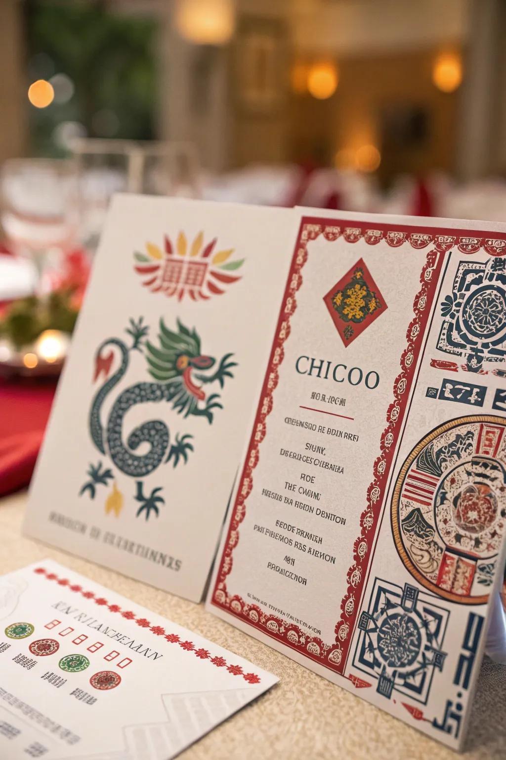 Cultural elements personalize your invitations beautifully.