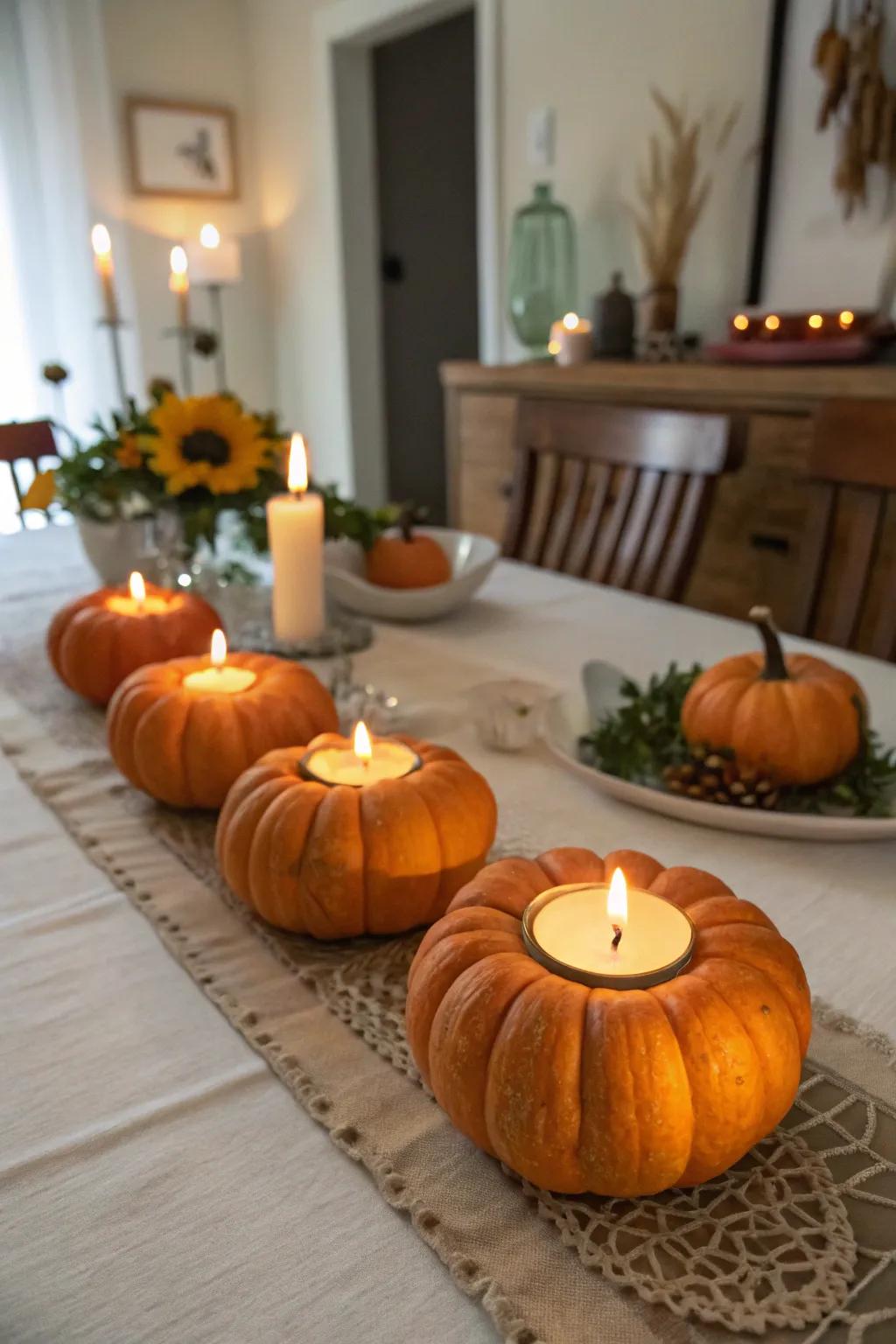 Pumpkin candle supports crafting a warm and snug atmosphere.