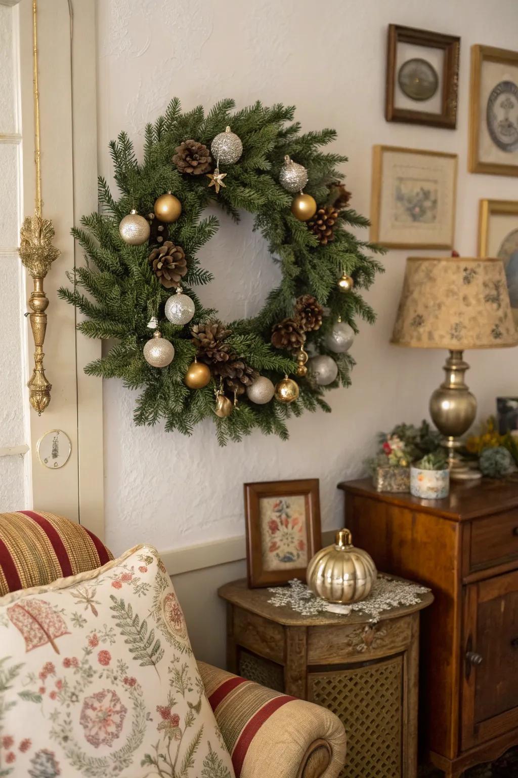 Antique decorations impart nostalgia and kaleidoscope of colors to your seasonal garland.