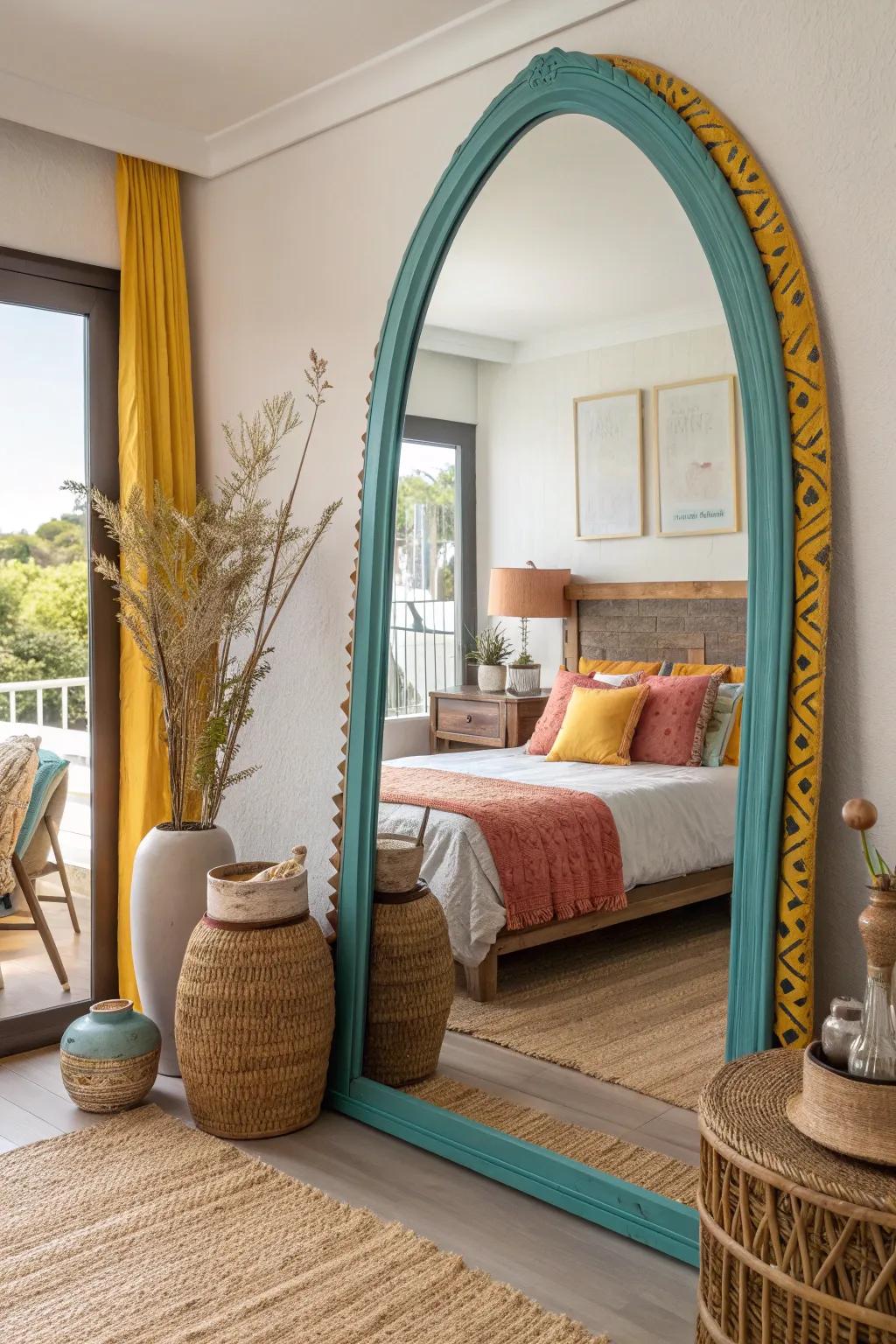 Reflections amplify light and space, transforming this Japandi room into an airy retreat.