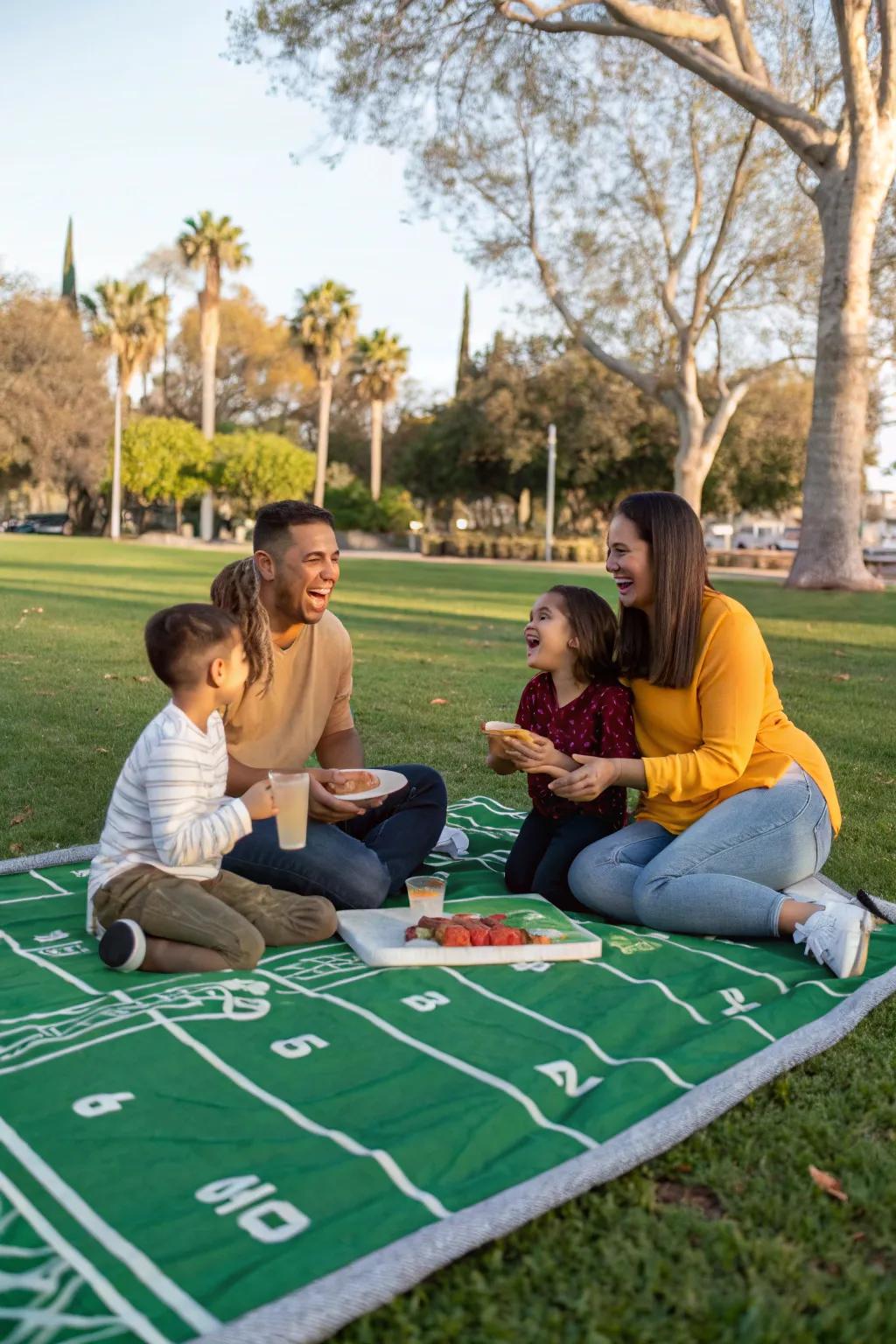 A gridiron picnic bringing a relaxing touch to the celebration.