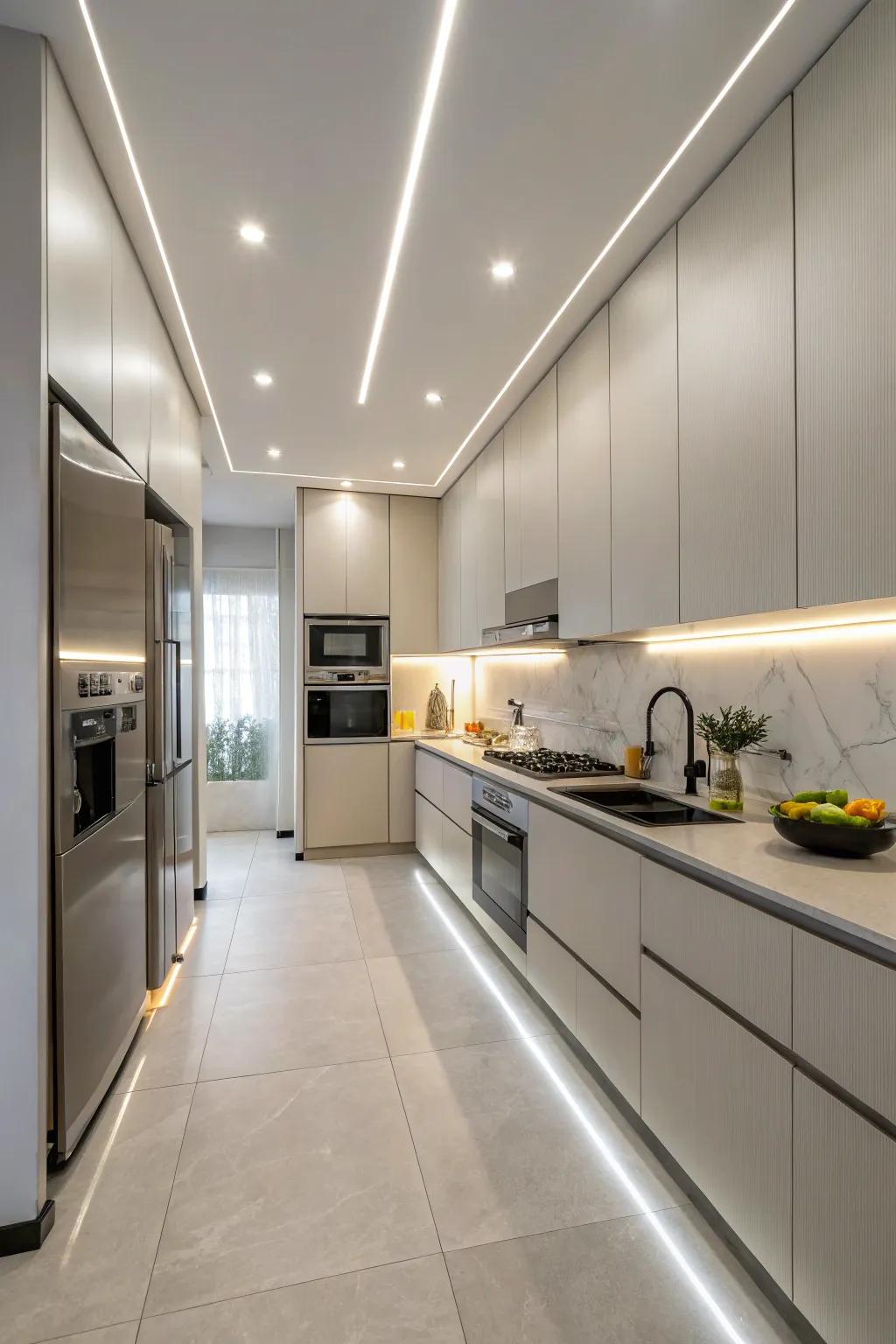 Make your appliances blend into your kitchen with lighting.