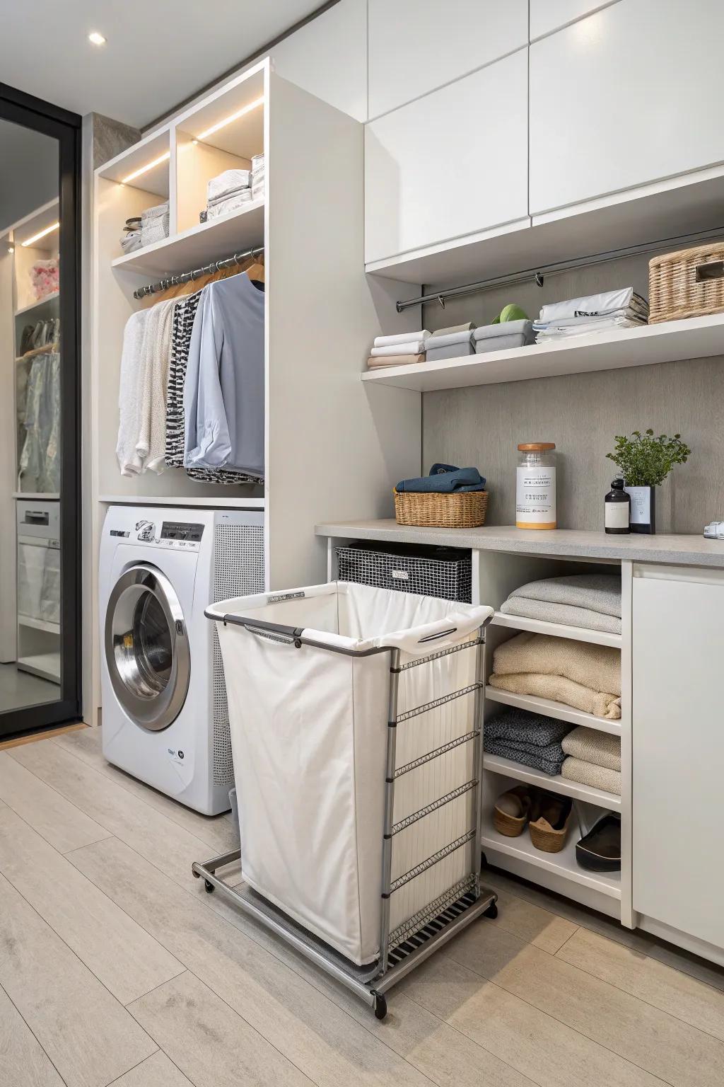 Keep clutter hidden using innovative storage options.