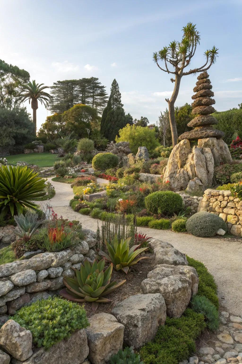 Flora sculptures offer creative expression.
