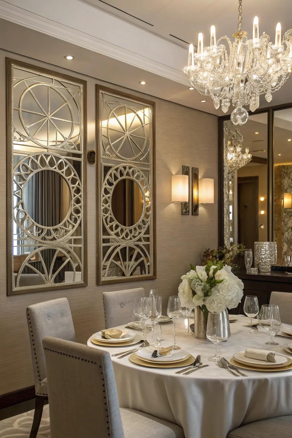 Unique mirror creations introduce a personal element.
