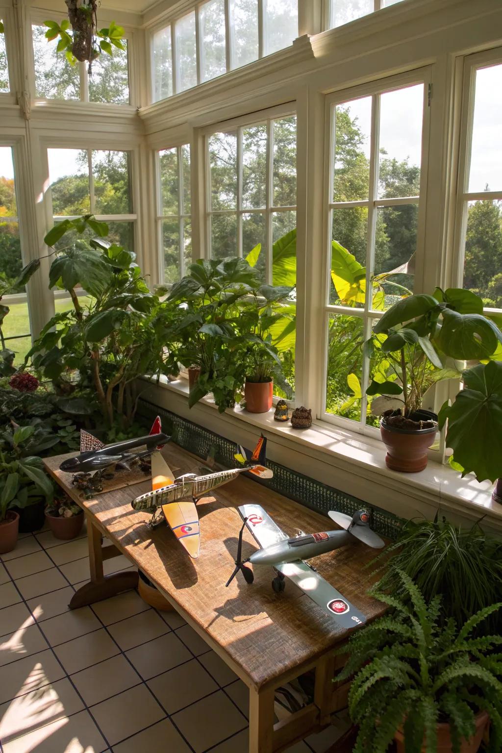 Open-air displays offer a novel and refreshing way to present your model airplanes.