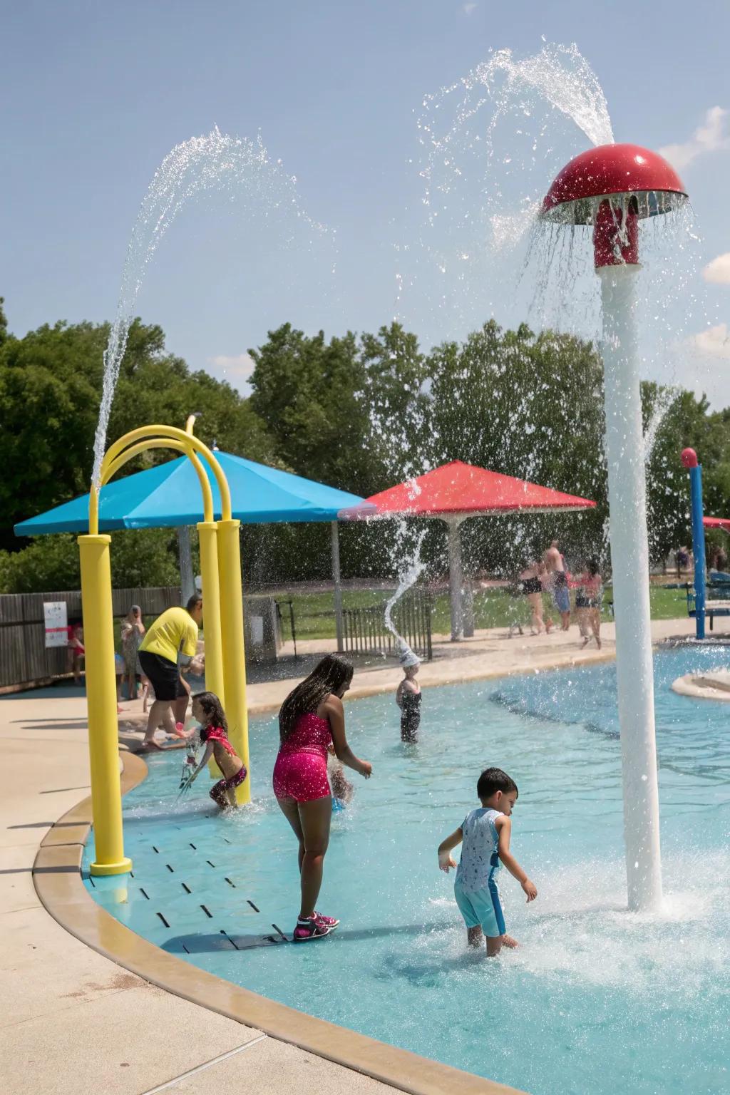 Interactive features make the pool fun for everyone.