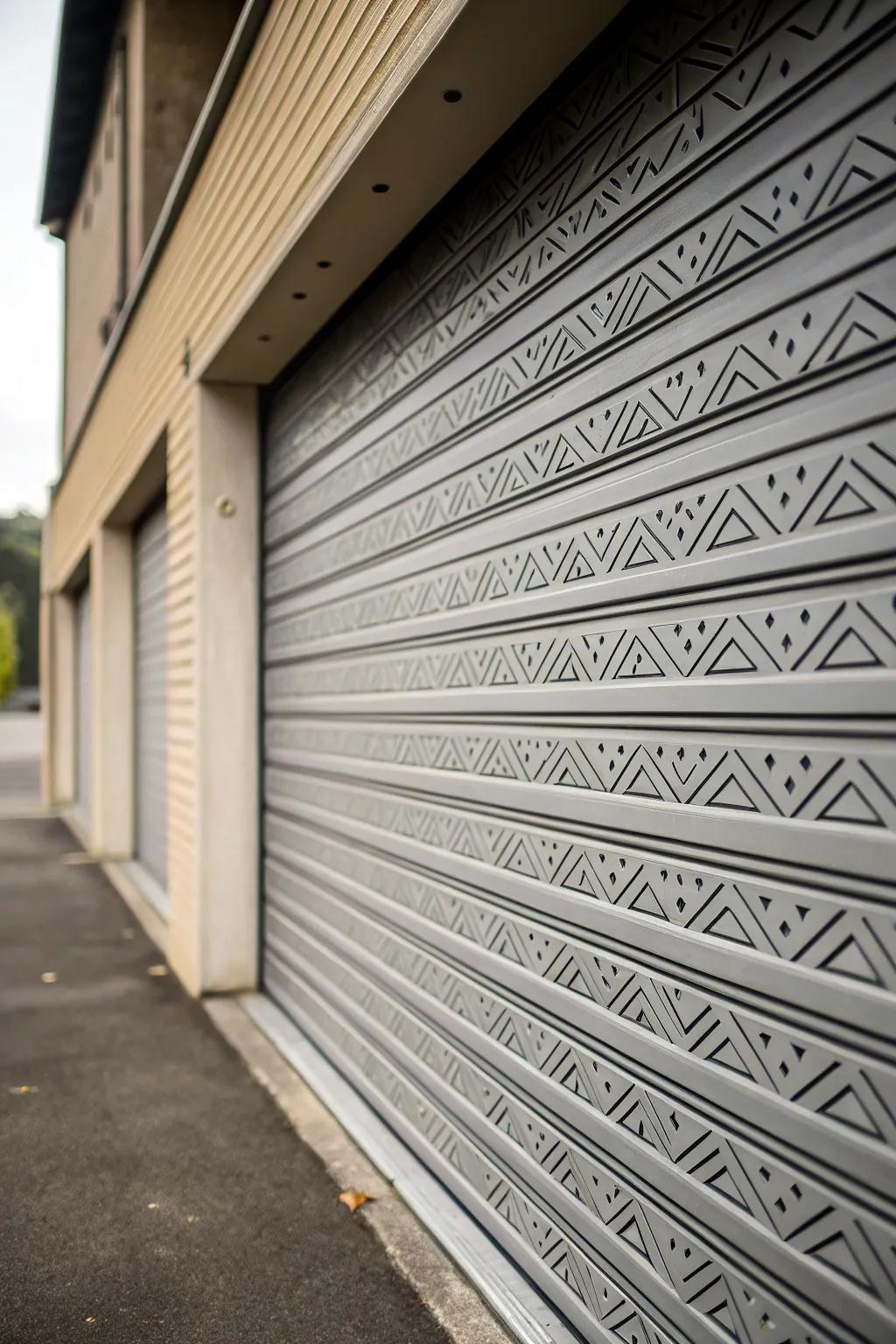 Repeating arrangements establish harmony in garage door designs.