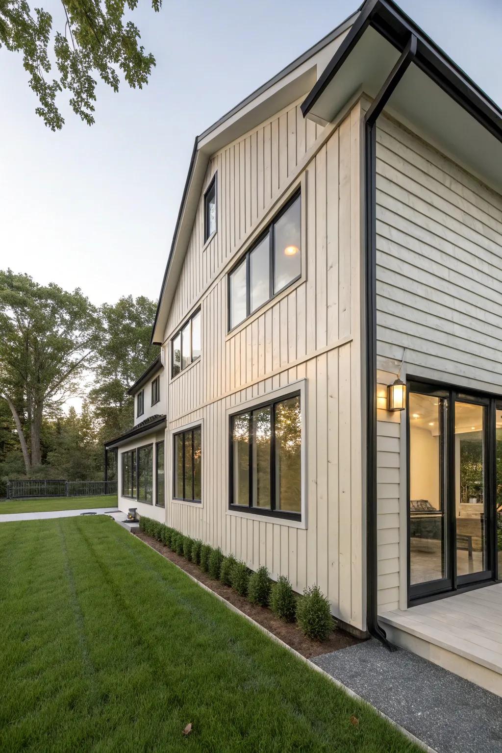 Refined look with vertical groove and edge cladding