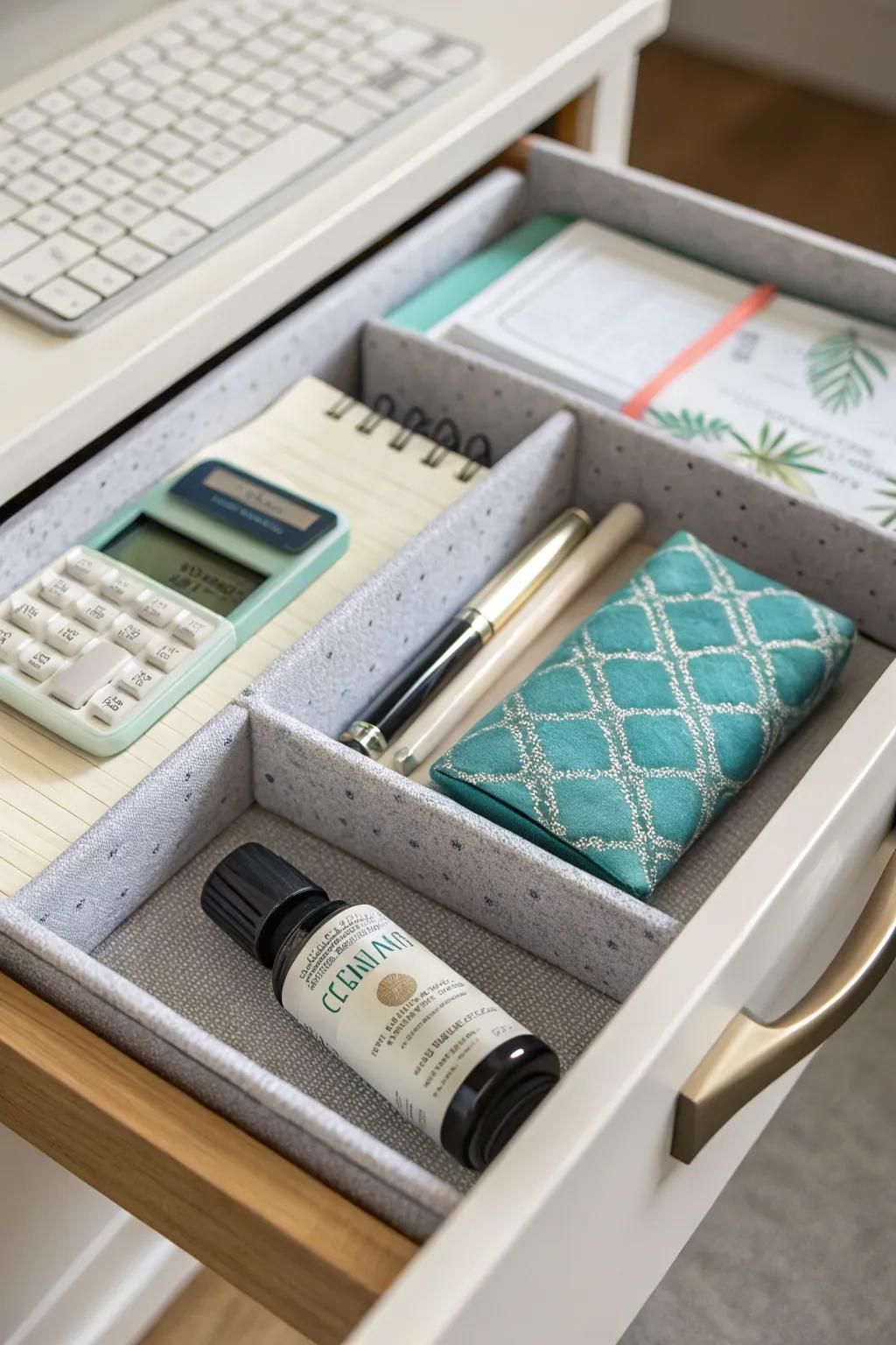Aromatherapy sachets convey a serene scent to your workspace.
