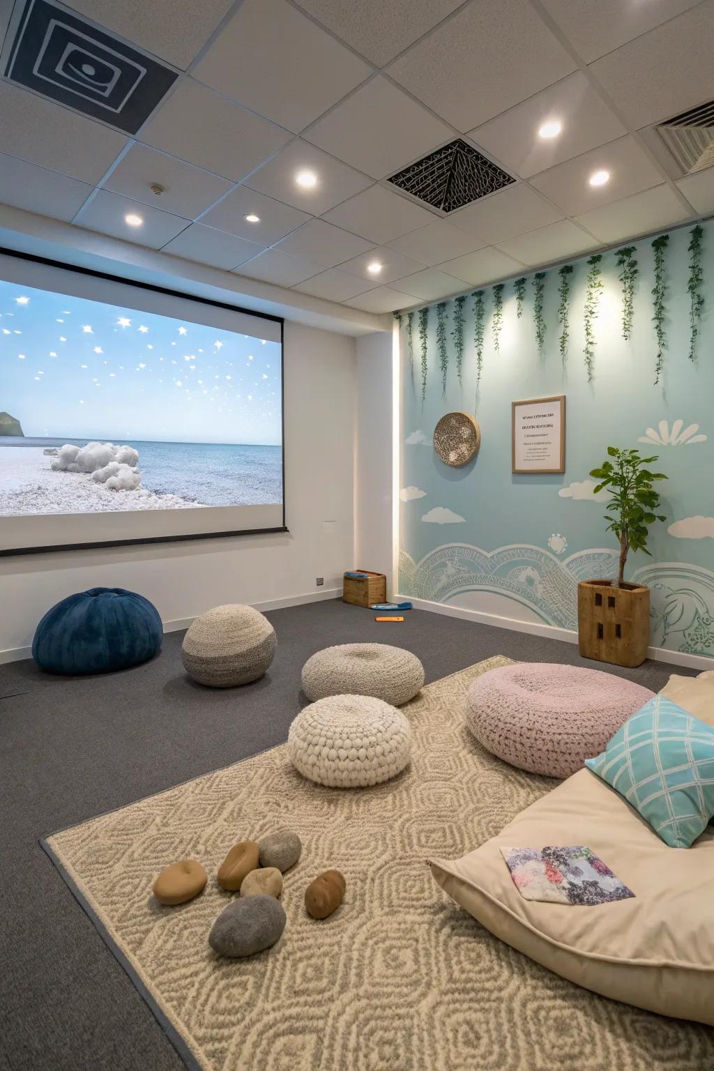 A sensory space crafted for stress alleviation.