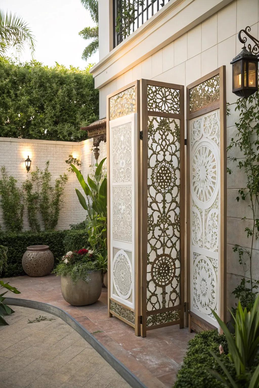 Intricate panels adding an artistic touch to your garden.