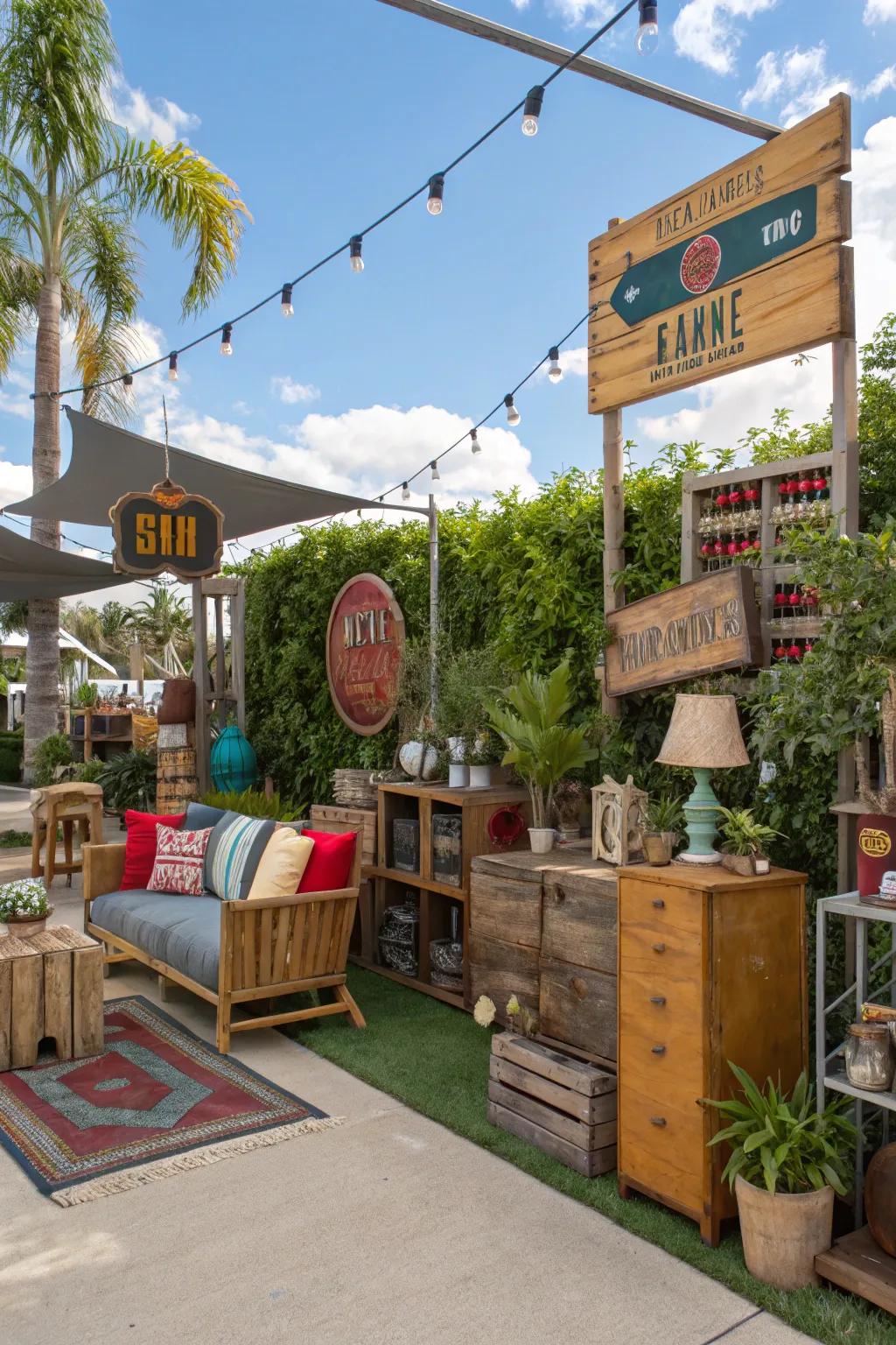 Upcycled decor for unique character and sustainability.