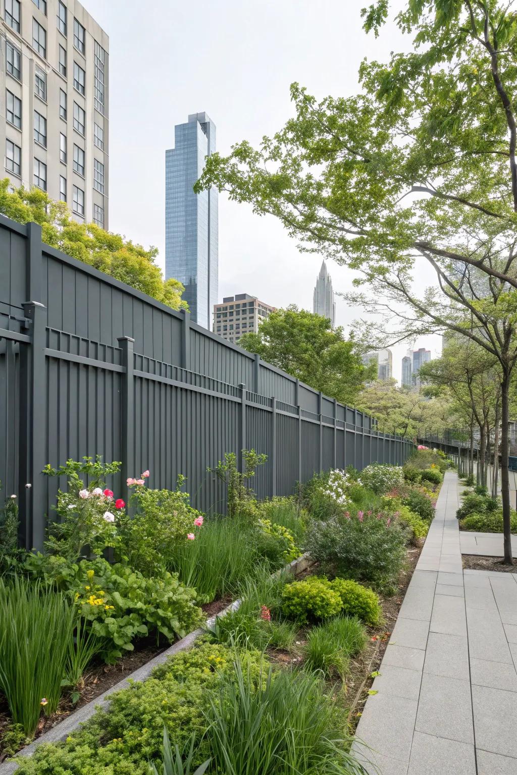 Industrial grays create a modern urban aesthetic.